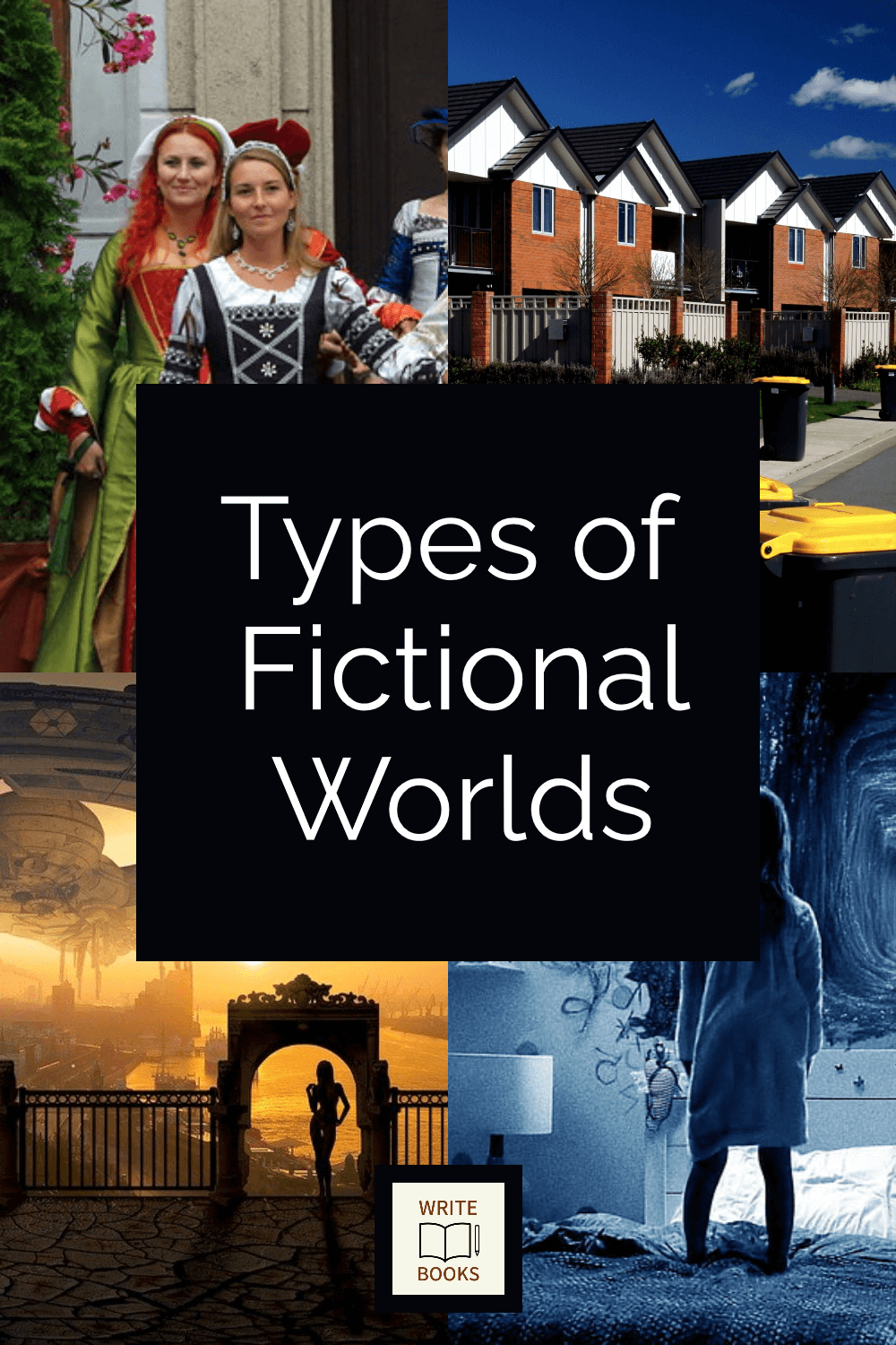 Writers use many types of fictional worlds as settings -- from present day reality to exotic fantasy worlds.